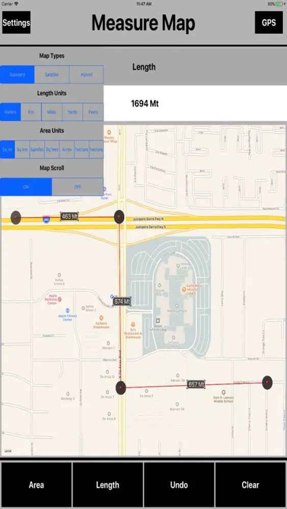 صور Area Measure on Maps Calc
