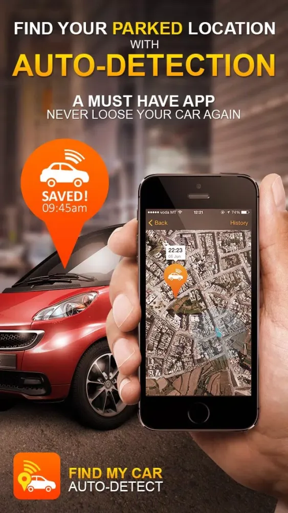 Ảnh chụp màn hình của Find My Car Auto-Detect FREE