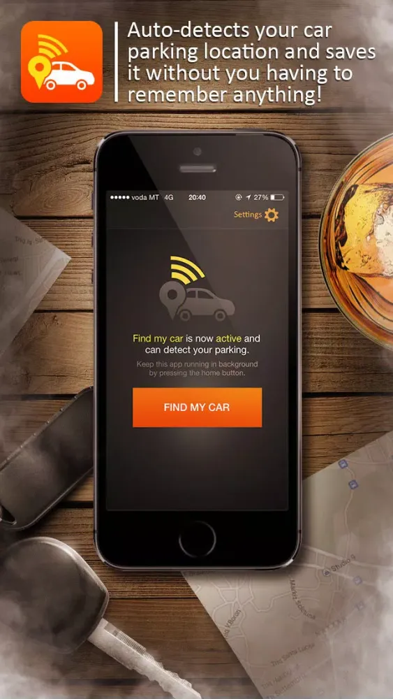 Ảnh chụp màn hình của Find My Car Auto-Detect FREE