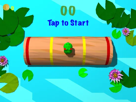 Ảnh chụp màn hình của Froggy Log - Endless Arcade Log Rolling Simulator and Lumberjack Game Stay Dry and Dont Fall In The Water! iPad 