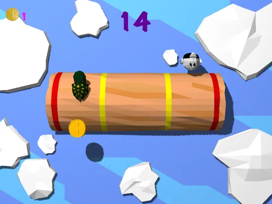 Ảnh chụp màn hình của Froggy Log - Endless Arcade Log Rolling Simulator and Lumberjack Game Stay Dry and Dont Fall In The Water! iPad 