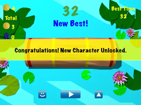Ảnh chụp màn hình của Froggy Log - Endless Arcade Log Rolling Simulator and Lumberjack Game Stay Dry and Dont Fall In The Water! iPad 