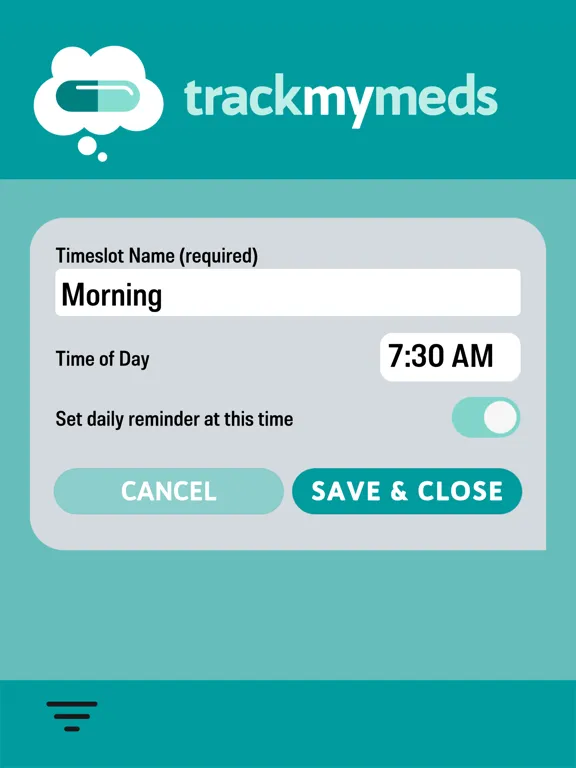 Track My Meds iPad  Screenshots