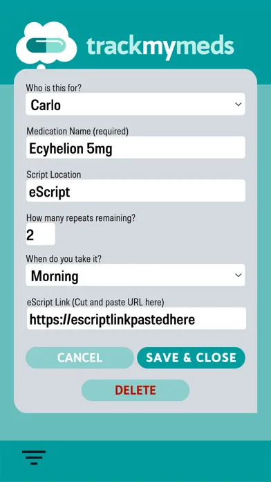 Track My Meds Screenshots
