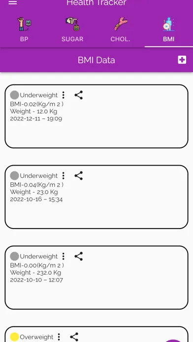 VitaTrack -BP, Sugar, BMI, LDL स्क्रीनशॉट