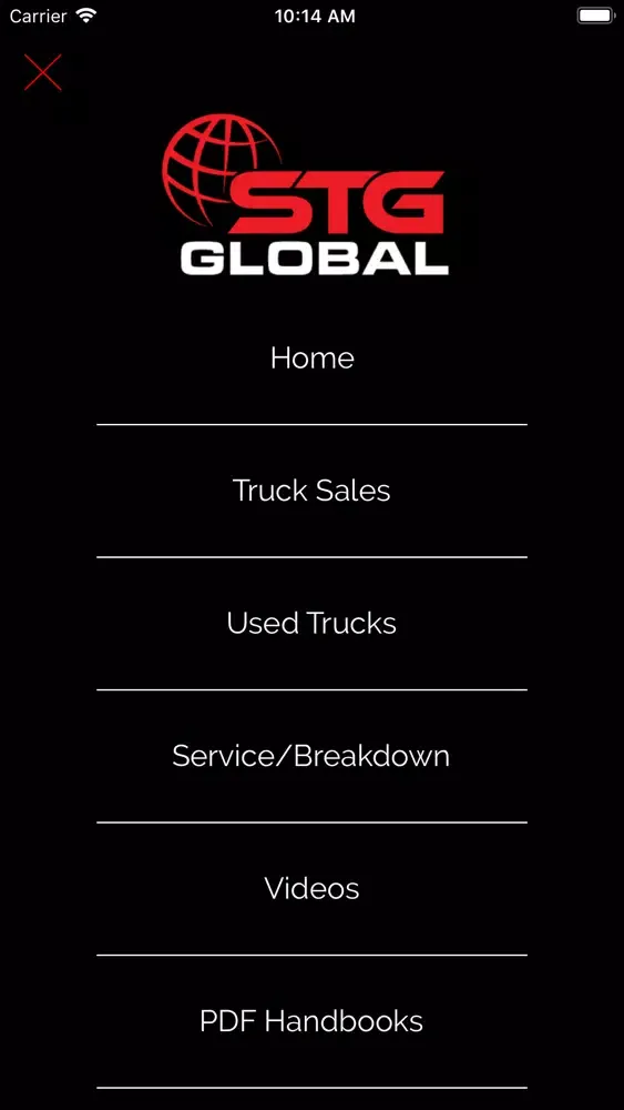 Tangkapan layar STG Global APP