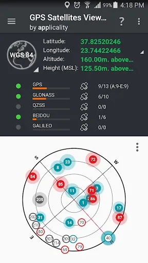 GPS Satellites Viewer Screenshots