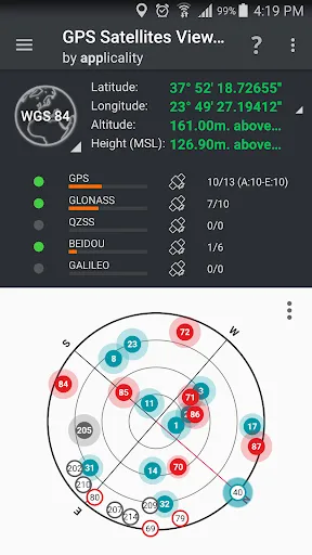 GPS Satellites Viewer Screenshots