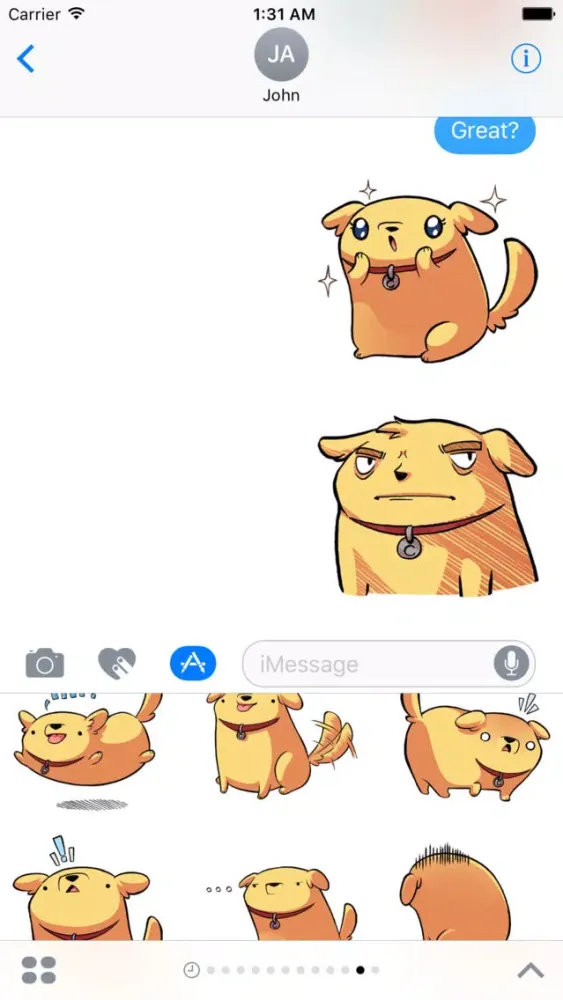 Capturas de pantalla de Golden Dog Sticker Pack