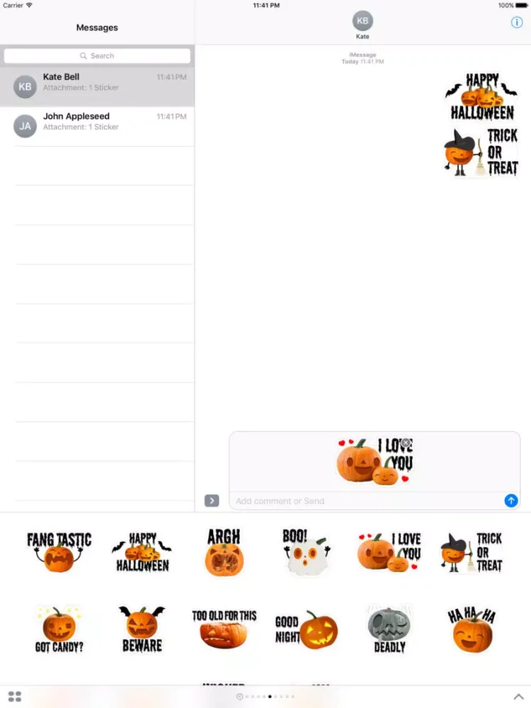 Crazy Pumpkin - Halloween Stickers for iMessage iPad  Screenshots
