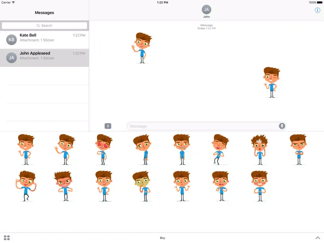 Boy Stikers iPad 应用截图