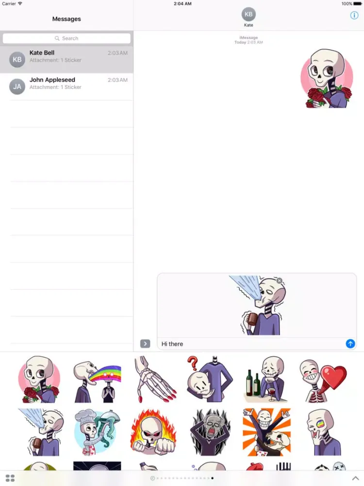 Grim in Love - Stickers for iMessage iPad  스크린샷