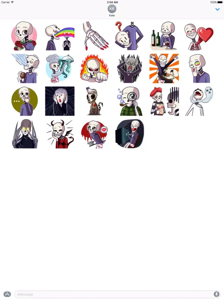 Grim in Love - Stickers for iMessage iPad  스크린샷