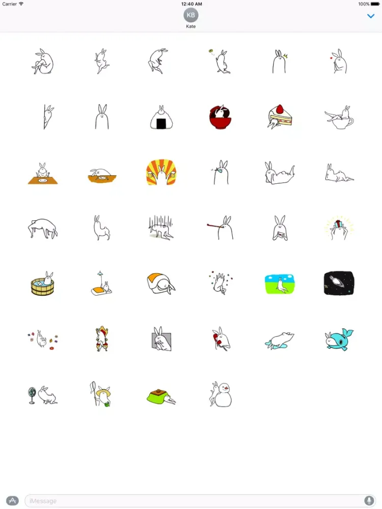 Weird long leg rabbit 2 - Stickers for iMessage iPad  Screenshots