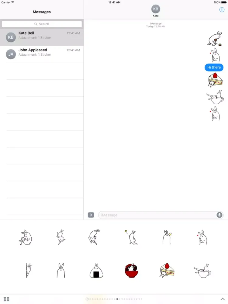 Weird long leg rabbit 2 - Stickers for iMessage iPad  Screenshots