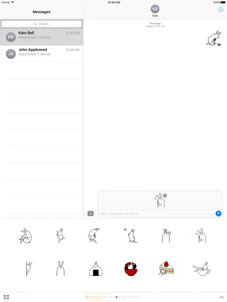Weird long leg rabbit 2 - Stickers for iMessage iPad  Screenshots