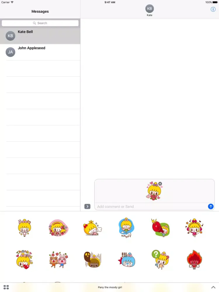 Pany the moody girl iPad 应用截图