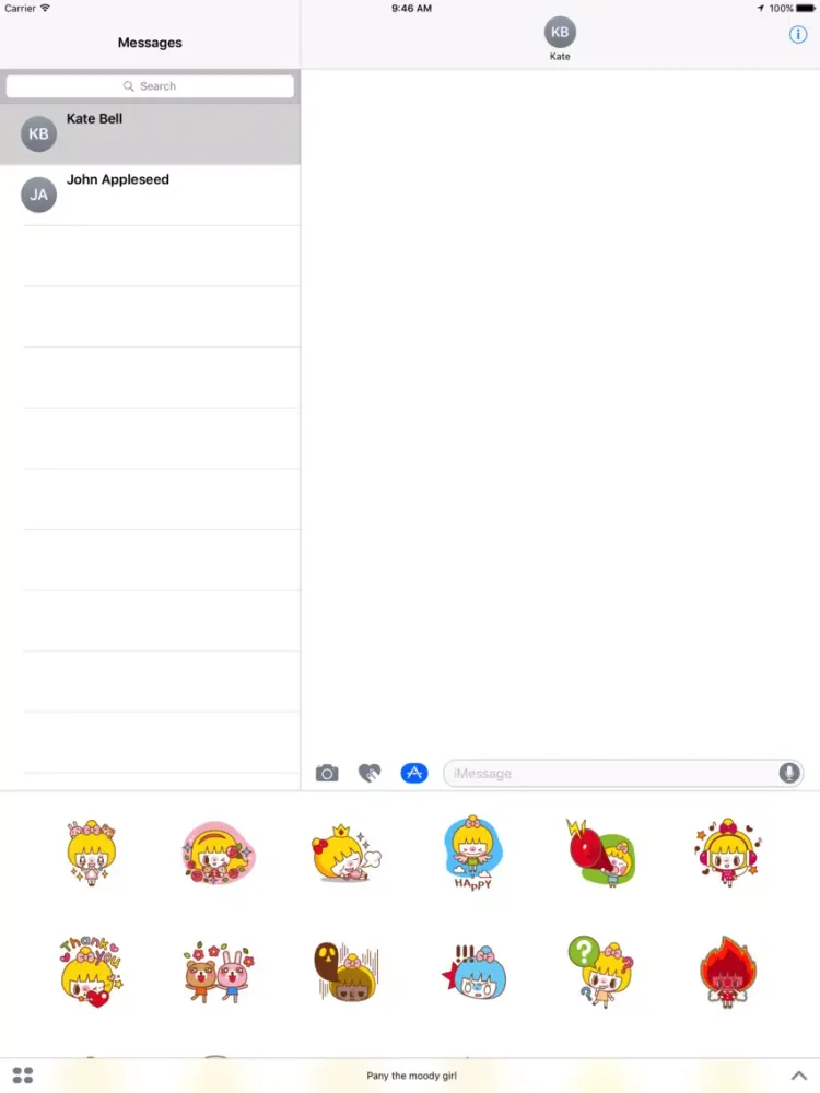 Pany the moody girl iPad 应用截图