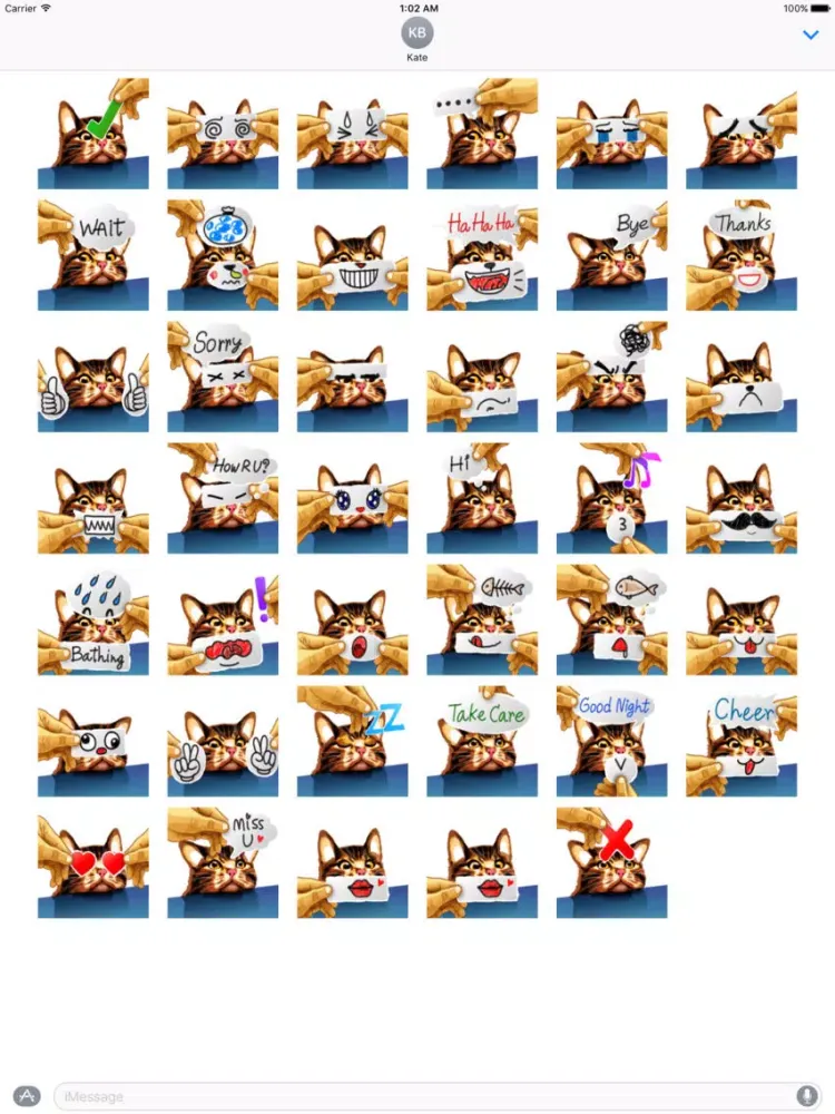 Paper Cat - Stickers for iMessage iPad  Screenshots