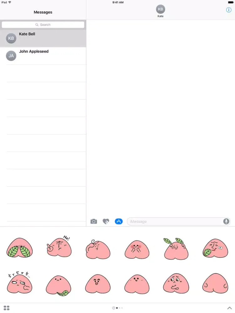 Tangkapan skrin Lovely Peach - NHH Animated Stickers iPad 