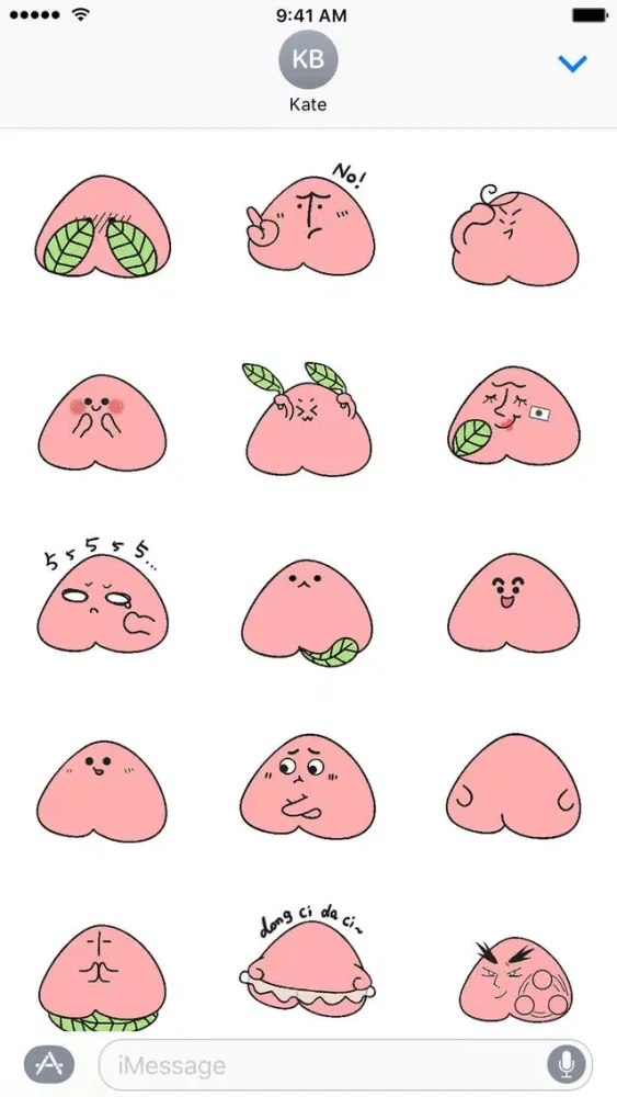Tangkapan skrin Lovely Peach - NHH Animated Stickers