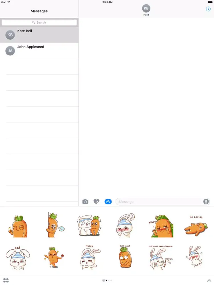 Pangci Rabbit with Funny Carrot − NHH Stickers iPad Screenshots