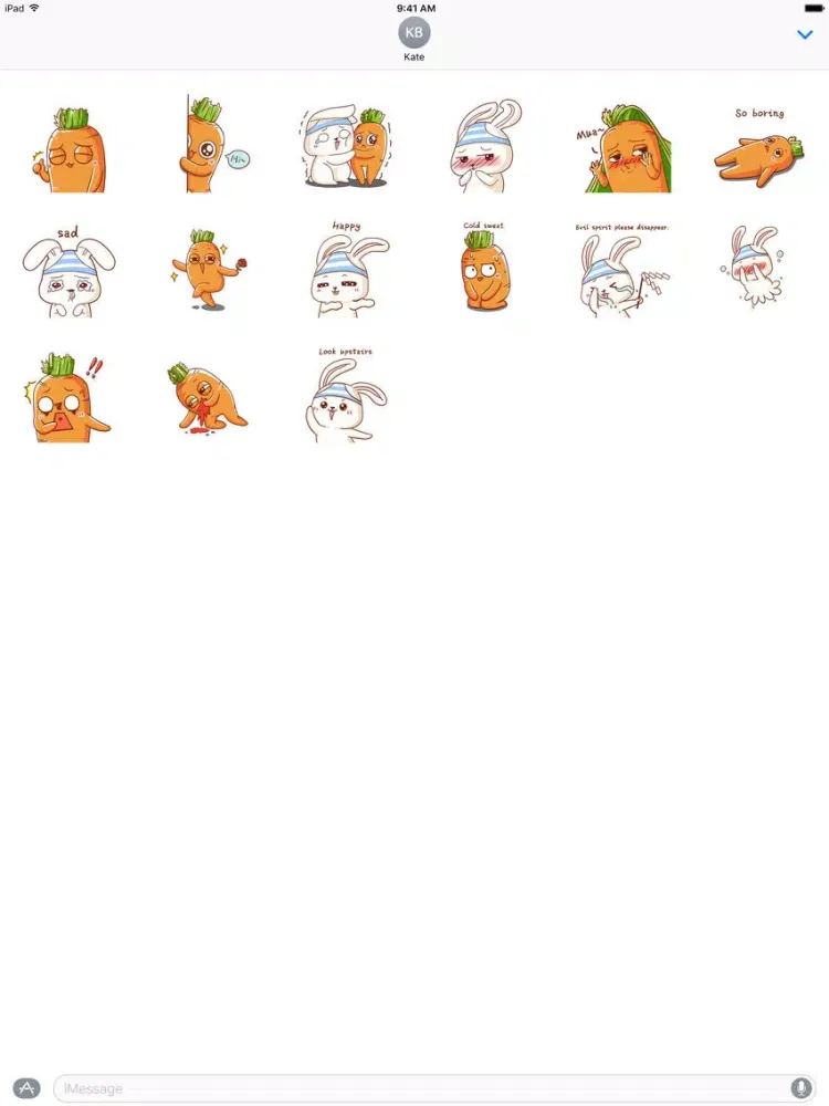 Pangci Rabbit with Funny Carrot − NHH Stickers iPad Screenshots