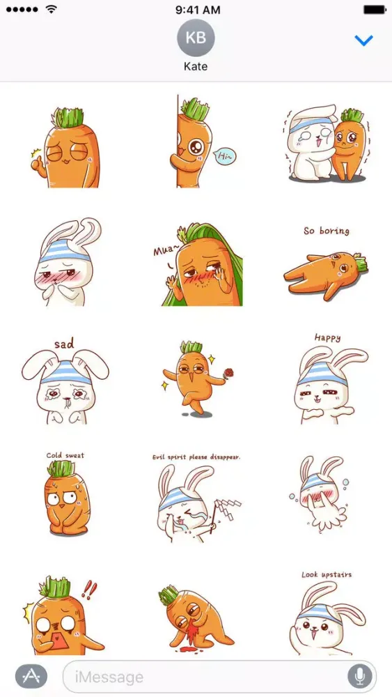 Pangci Rabbit with Funny Carrot − NHH Stickers Screenshots