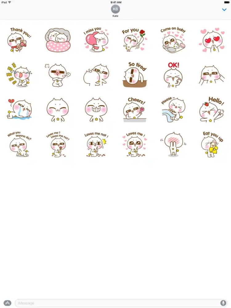 Tangkapan layar Twinkle Cat − NHH Stickers iPad 