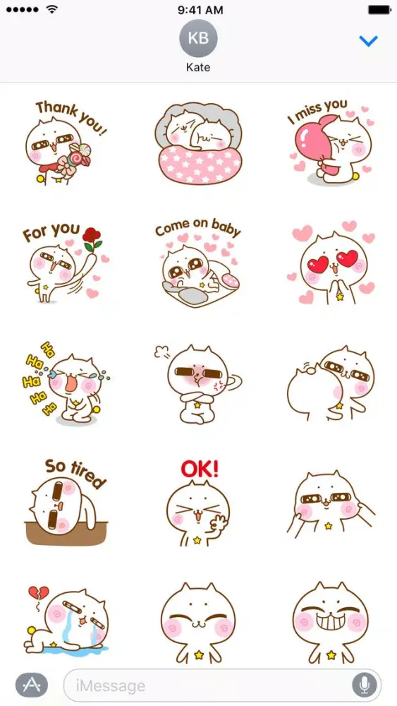 Tangkapan layar Twinkle Cat − NHH Stickers