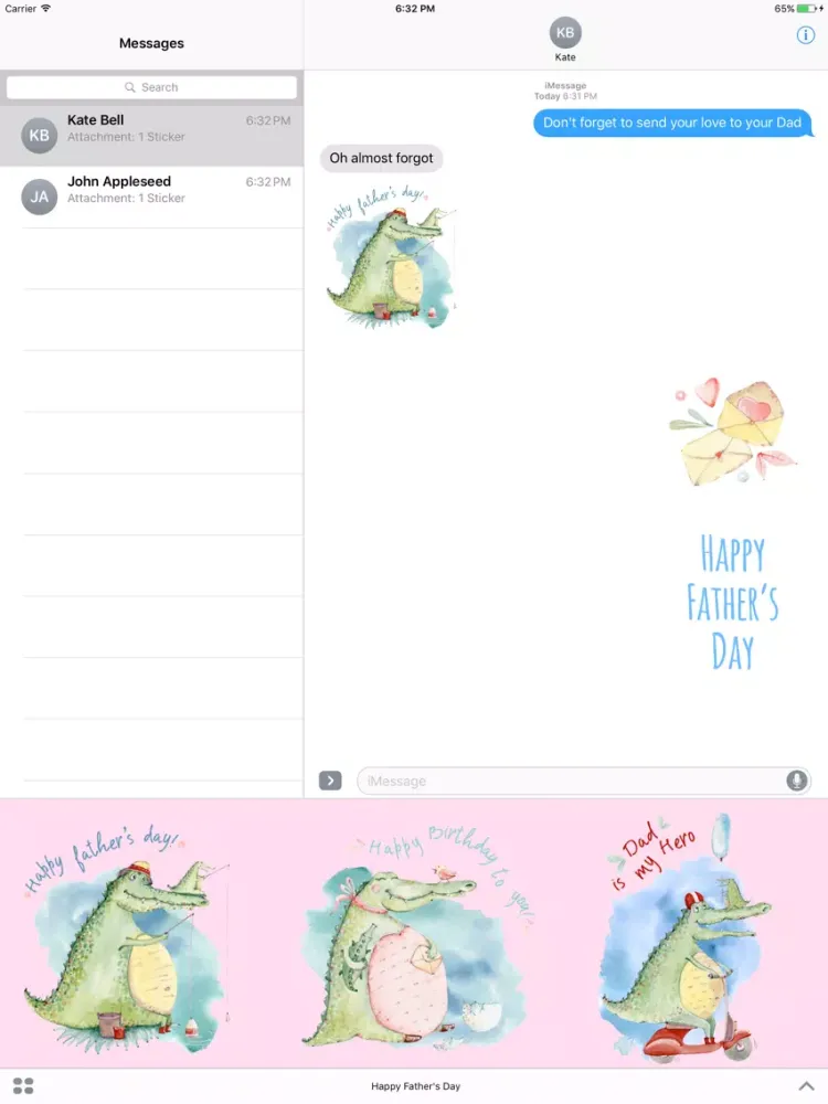 Dad & Me - Father’s Day Watercolor Stickers iPad 應用截圖