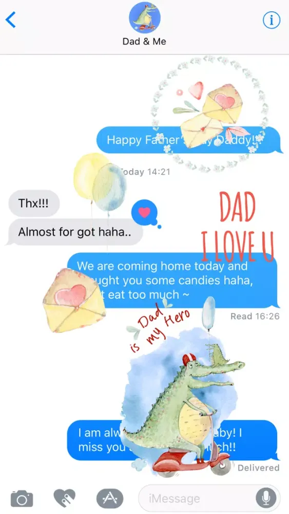 Dad & Me - Father’s Day Watercolor Stickers應用截圖