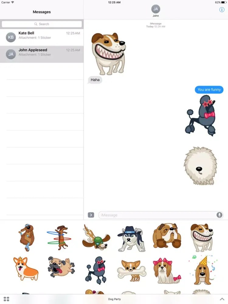 Tangkapan layar Dog Party - Funny Cute Dog Animated Stickers iPad 