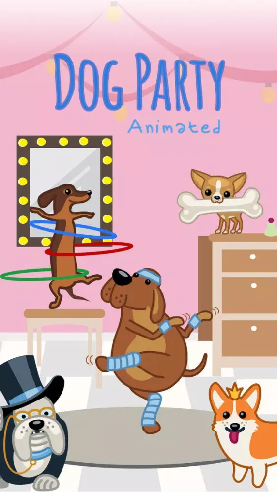 Tangkapan layar Dog Party - Funny Cute Dog Animated Stickers
