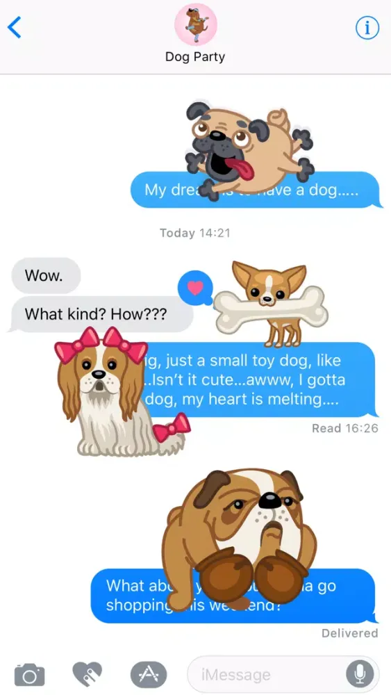 Tangkapan layar Dog Party - Funny Cute Dog Animated Stickers