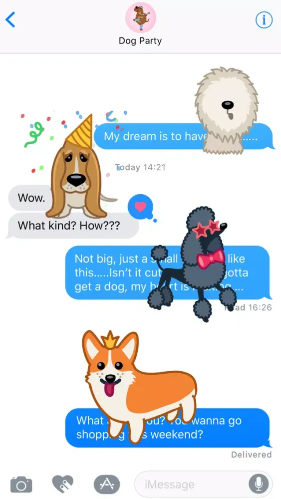 Tangkapan layar Dog Party - Funny Cute Dog Animated Stickers