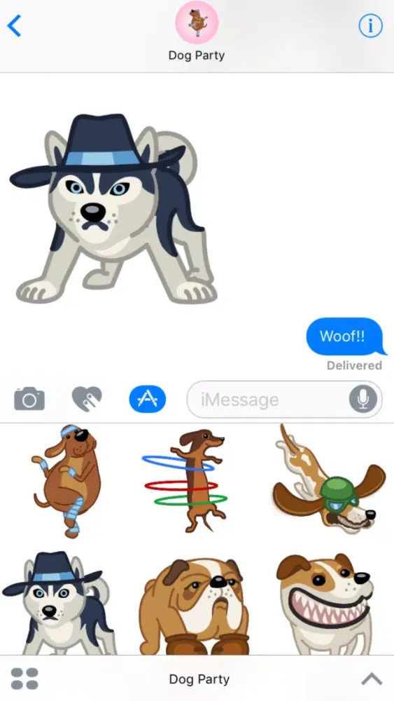 Tangkapan layar Dog Party - Funny Cute Dog Animated Stickers