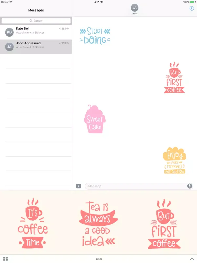 Tangkapan skrin Smile - Sweet Everyday Saying Stickers iPad 