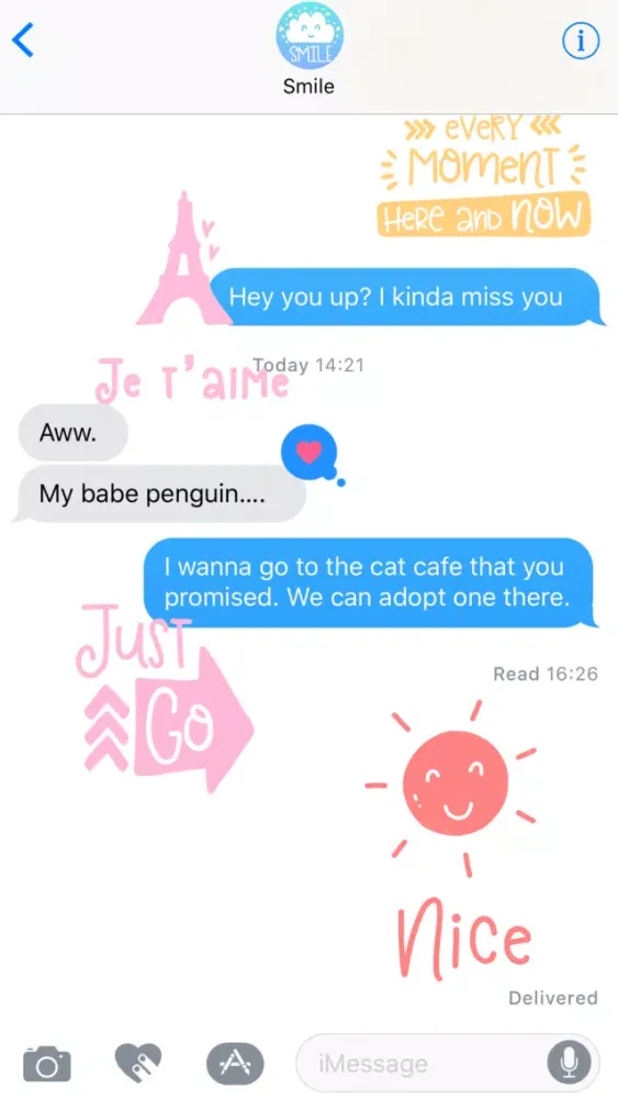 Tangkapan skrin Smile - Sweet Everyday Saying Stickers