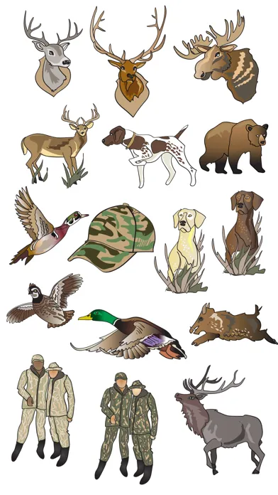 Hunting Stickers and Emojis Ekran Görüntüleri