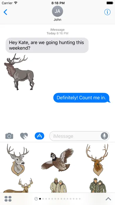 Hunting Stickers and Emojis Ekran Görüntüleri