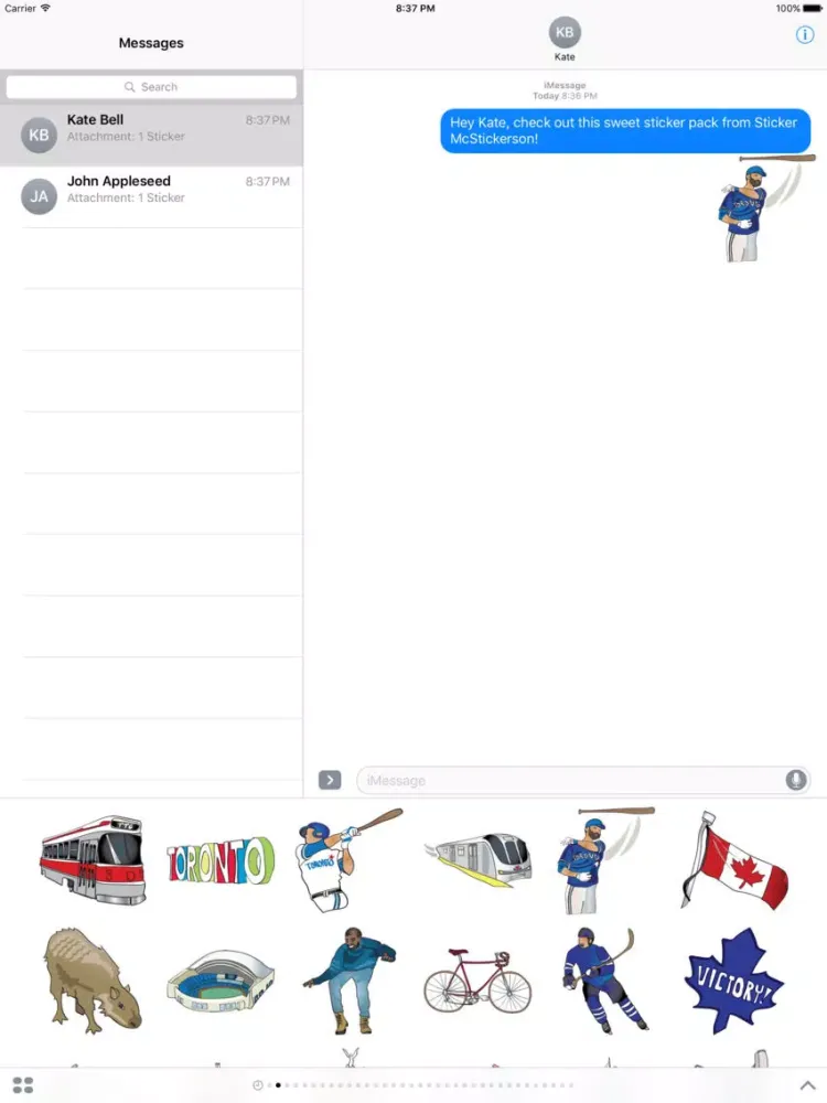 Captures d'écran de Toronto Stickers iPad 