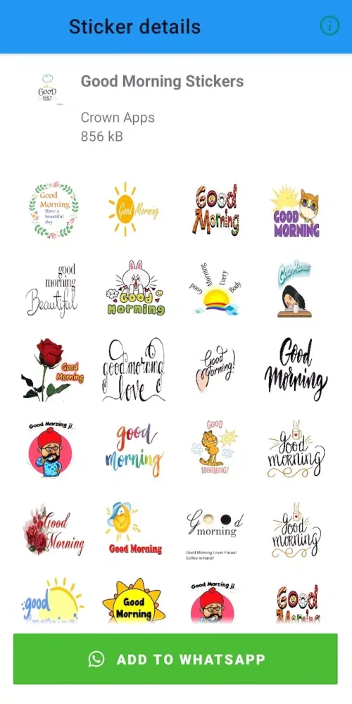 ภาพหน้าจอของ Good Morning Good Night Sticke