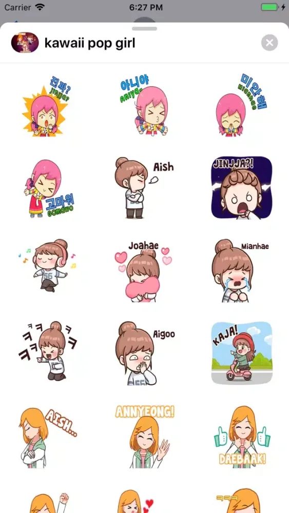 Kawaii K-Pop Girl Stickers Screenshots