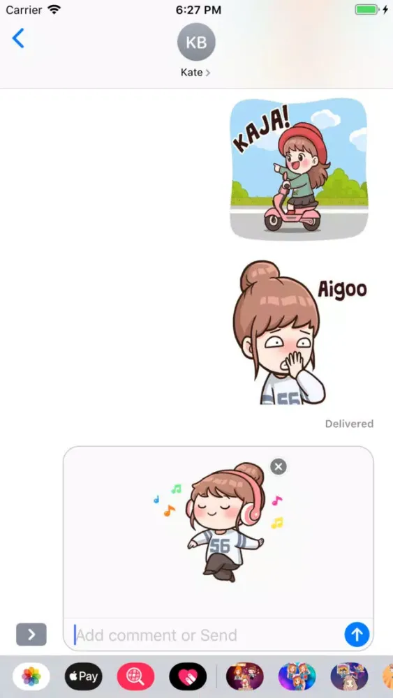 Kawaii K-Pop Girl Stickers Screenshots