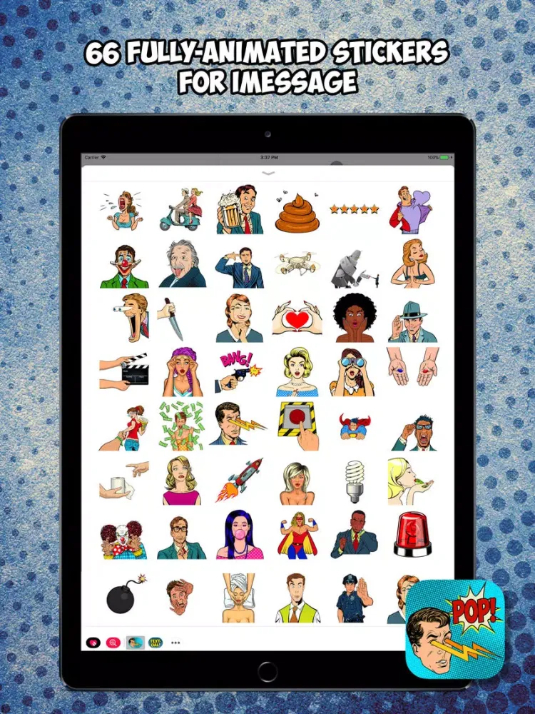 Pop Comic Animated Stickers iPad  Ekran Görüntüleri