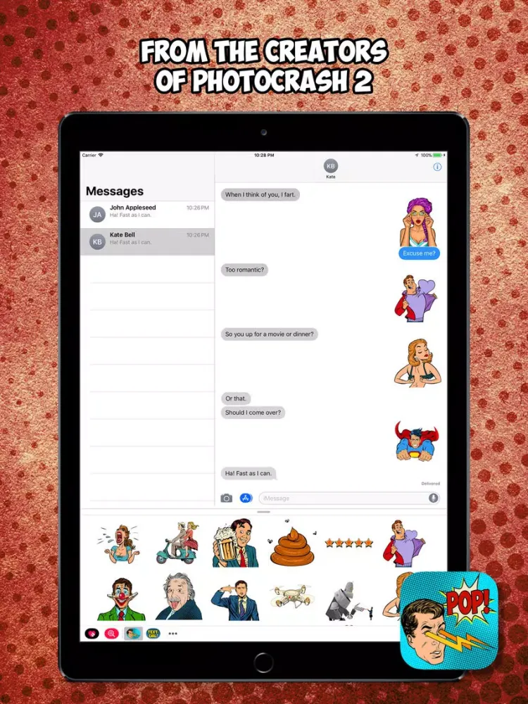Pop Comic Animated Stickers iPad  Ekran Görüntüleri