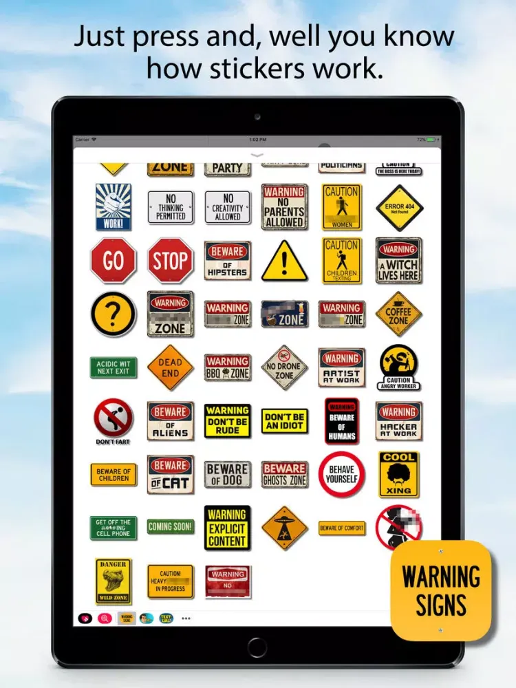 Warning Sign Animated Stickers iPad  スクリーンショット