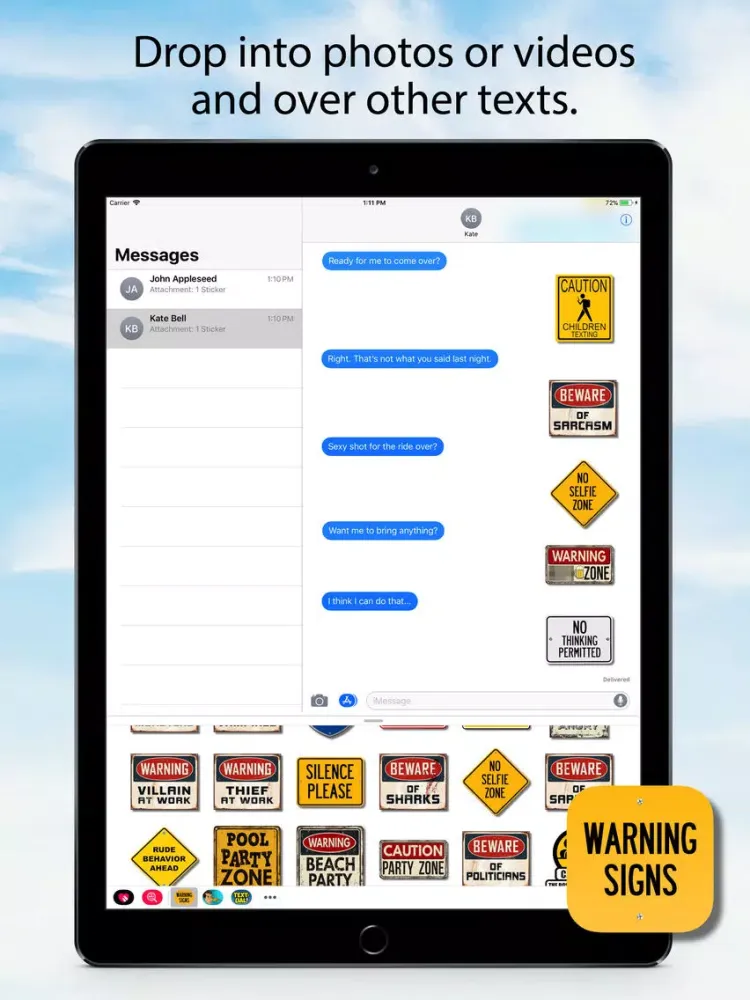 Warning Sign Animated Stickers iPad  スクリーンショット