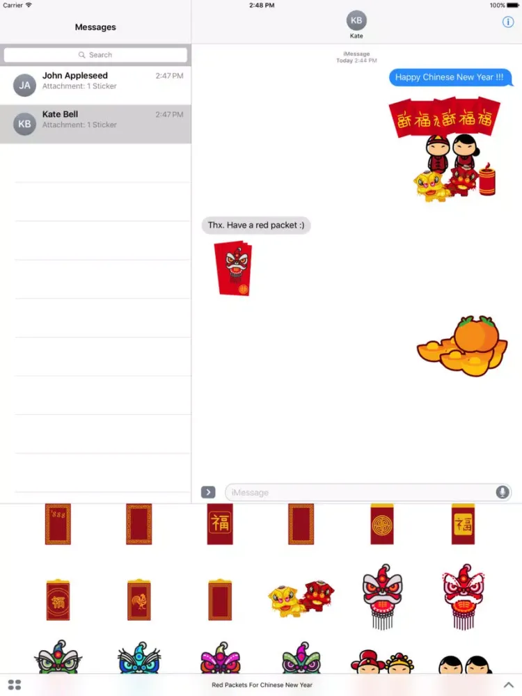 Red Packet For Chinese New Year Stickers iPad  Ekran Görüntüleri